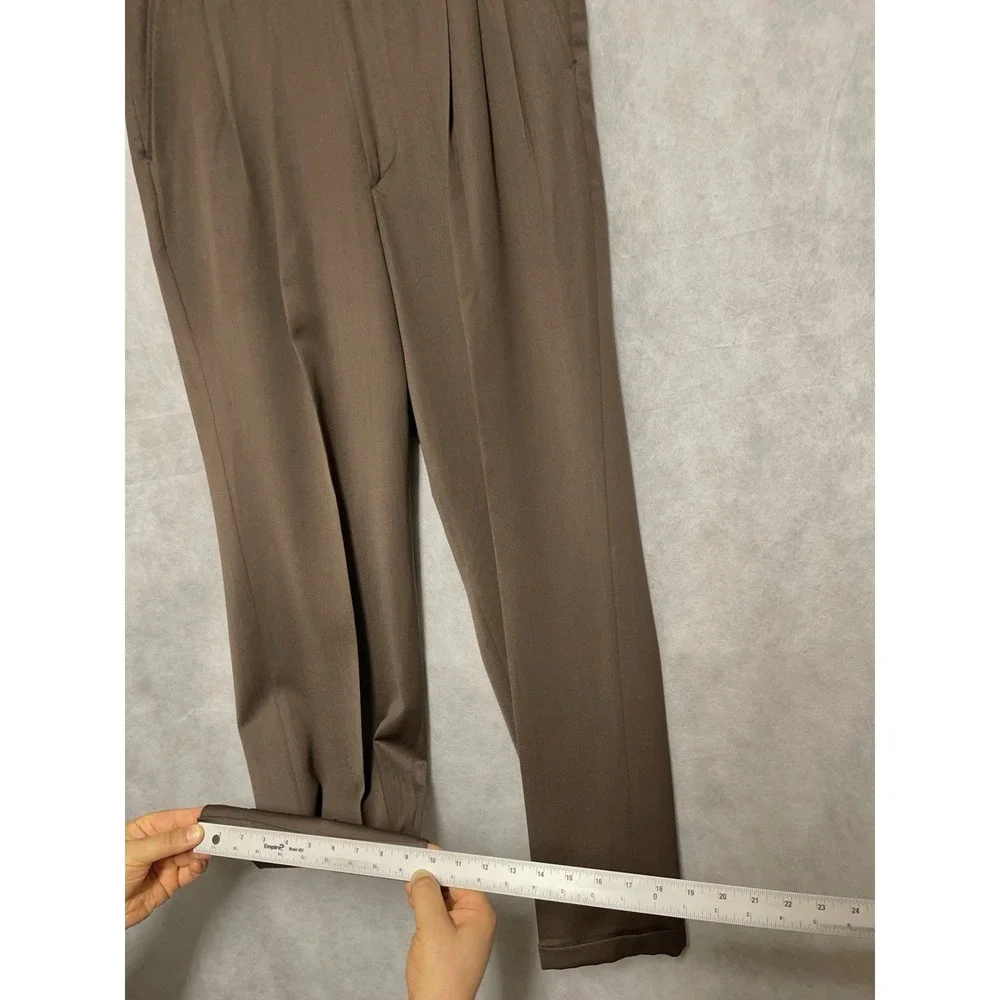 Paulo Solari Suit Men 42L Brown Athletic Fit Double Breasted Wool 34X32 P Luxury